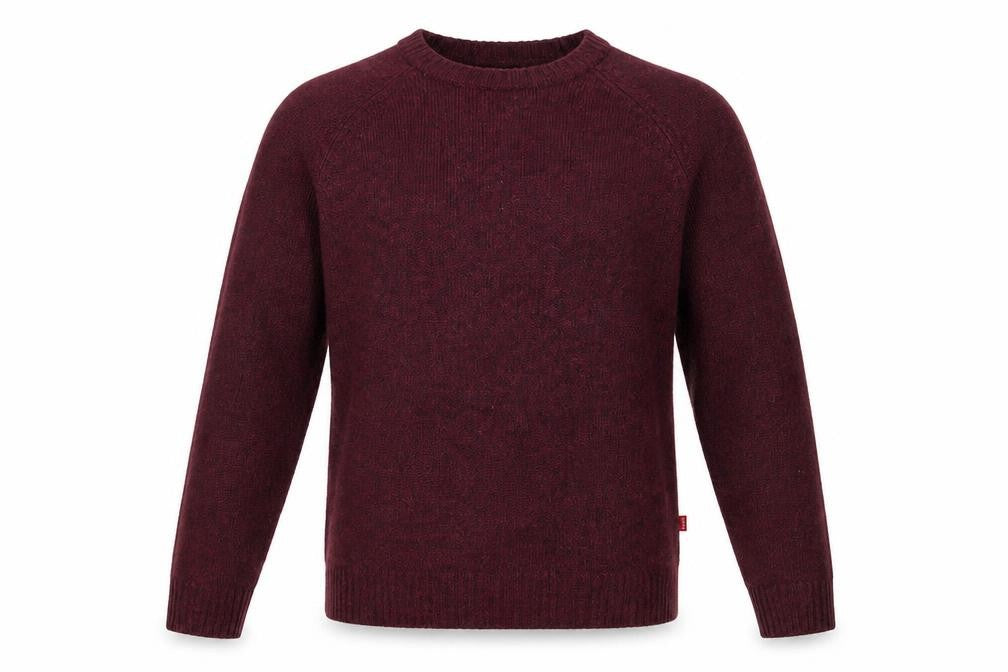 Levi's Men's Red Wool Crew Neck Pullover Jumper Size S