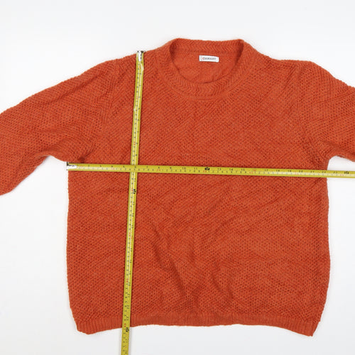 Damart Women Orange UK 20 Textured Knit Crew Neck Pullover Jumper