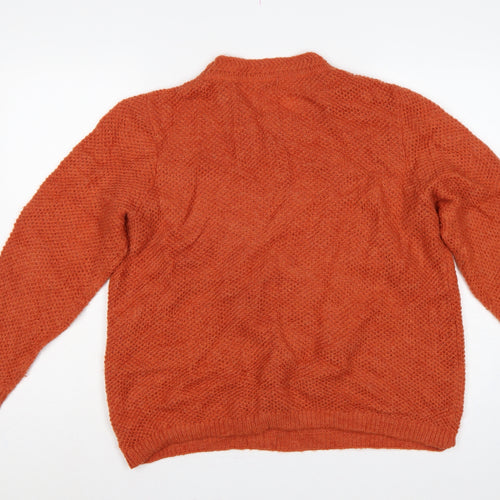 Damart Women Orange UK 20 Textured Knit Crew Neck Pullover Jumper