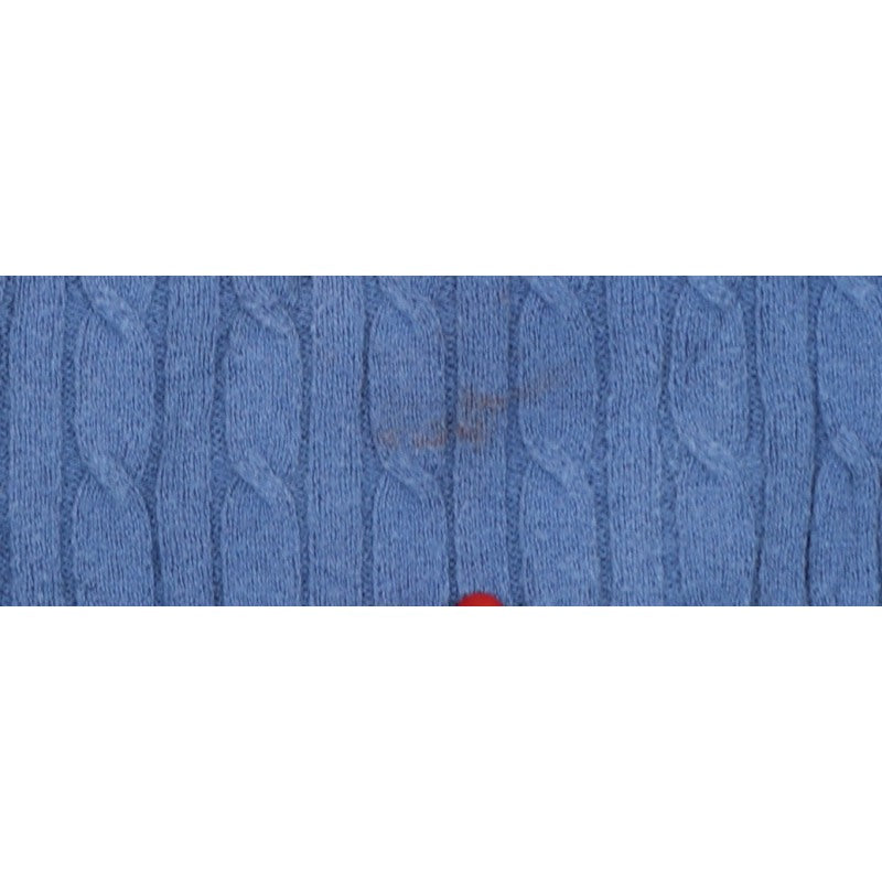 Additional view of WoolOvers men’s blue m cable knit crew neck long sleeve jumper