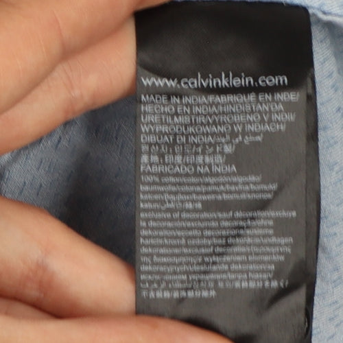 Calvin Klein Jeans Men Blue M Slim Fit Chambray Long Sleeve Shirt