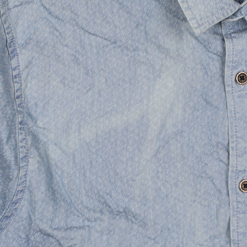 Calvin Klein Jeans Men Blue M Slim Fit Chambray Long Sleeve Shirt