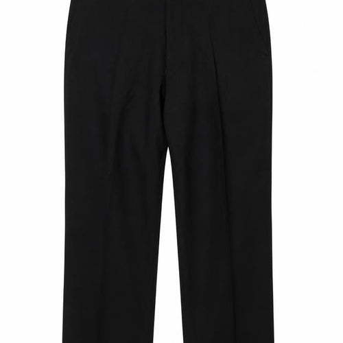 Marks and Spencer Men's Black 36 Regular Dress Trousers 29in Straight