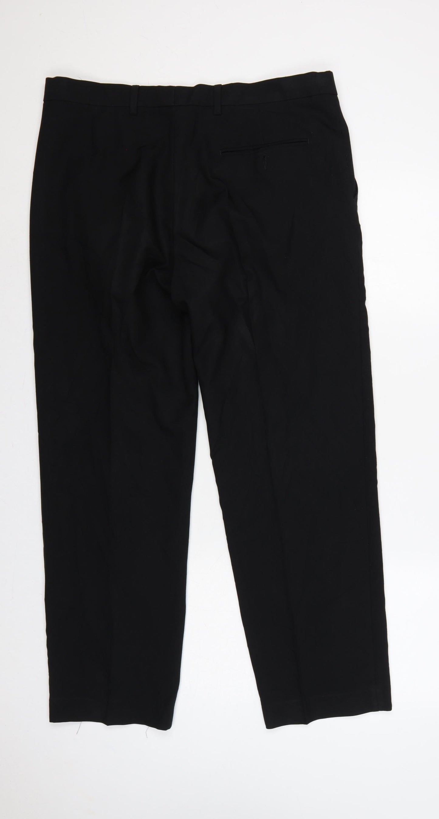 Marks and Spencer Men's Black 36 Regular Dress Trousers 29in Straight