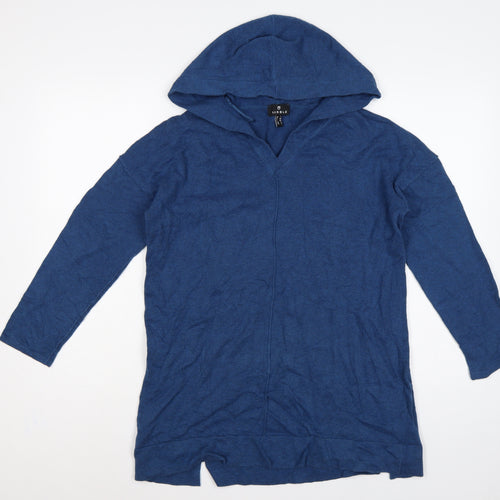 Marble Women’s Blue Size 10 Hooded Cotton Knit Tunic Jumper
