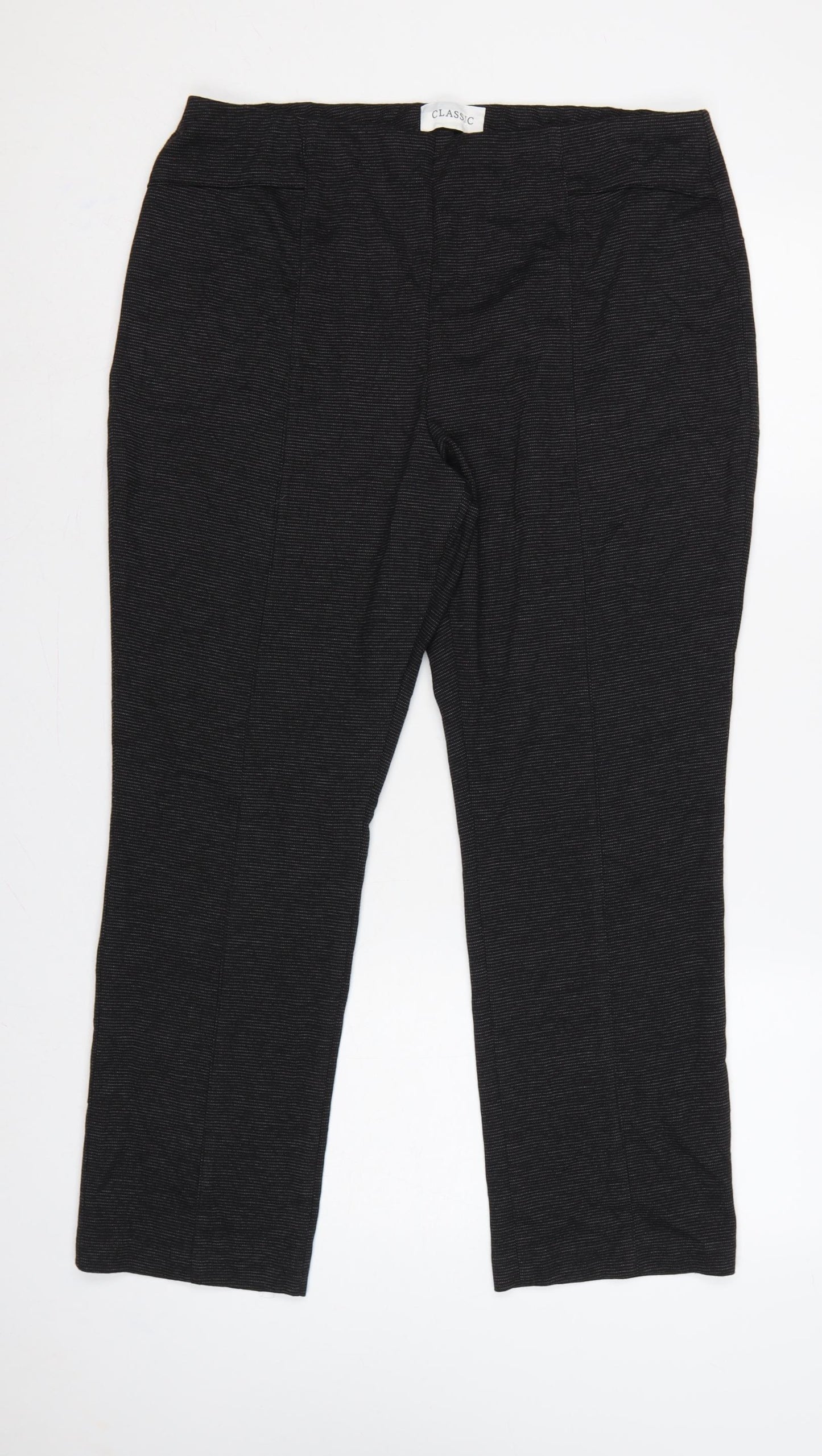 M&S Women’s Black UK 16 Short Pinstripe Stretch Leggings