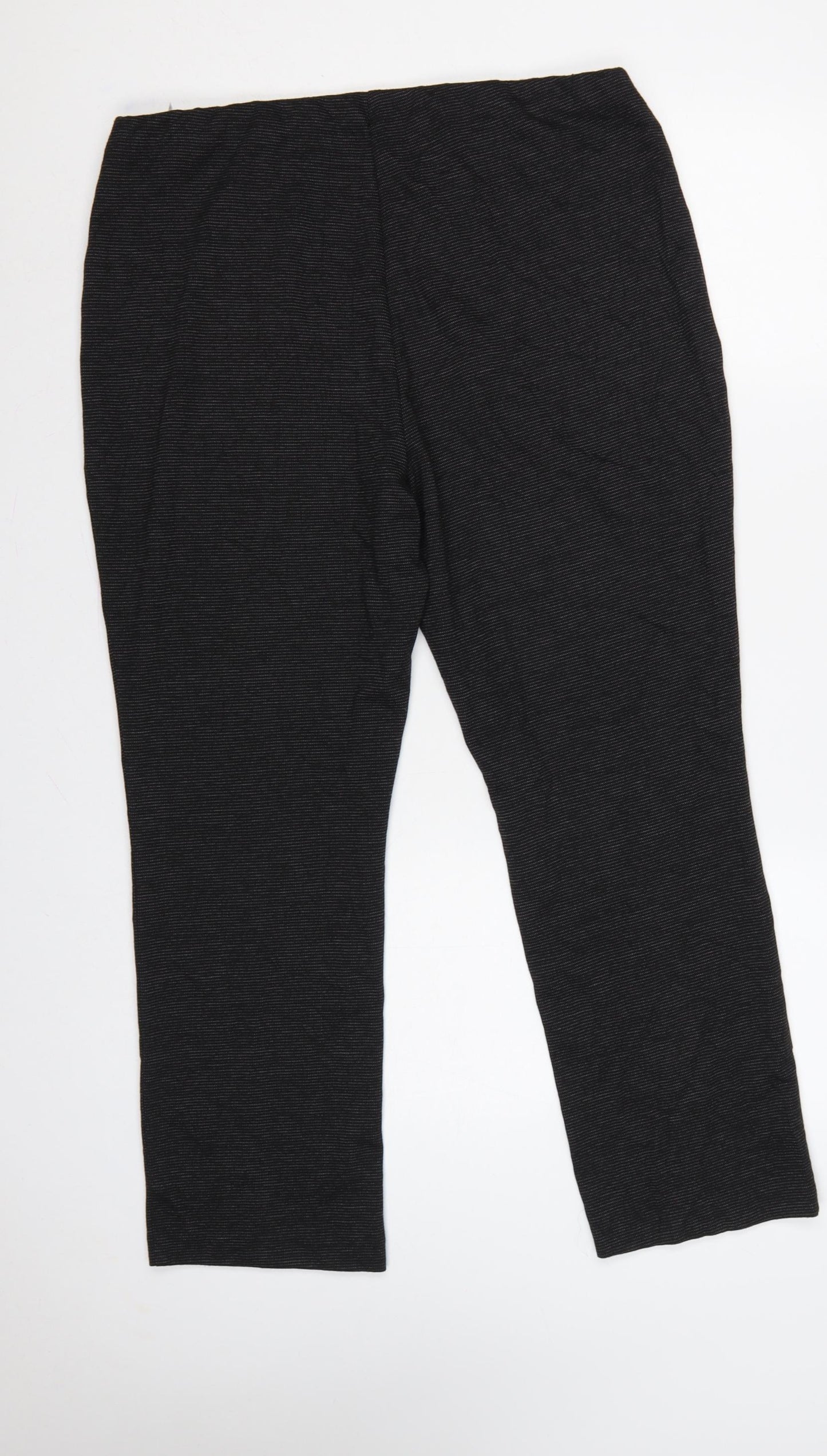 M&S Women’s Black UK 16 Short Pinstripe Stretch Leggings