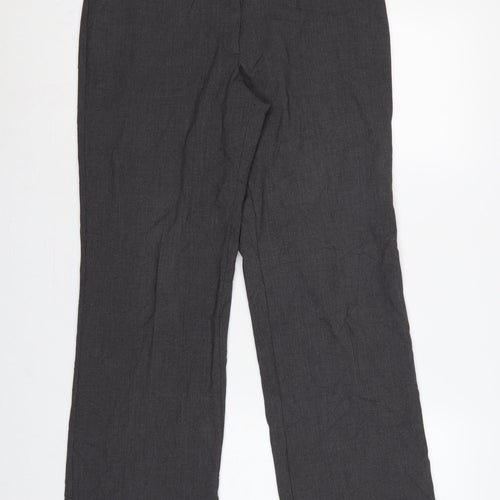 Marks and Spencer Women Grey UK 12 Short Straight Dress Trousers