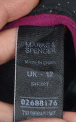 Marks and Spencer Women Grey UK 12 Short Straight Dress Trousers