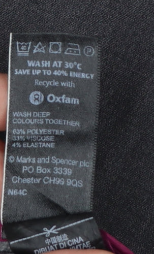 Marks and Spencer Women Grey UK 12 Short Straight Dress Trousers