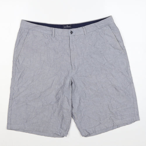 Marks & Spencer Men Grey 38in Cotton Chino Shorts Blue Harbour
