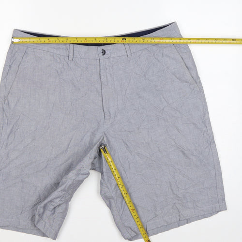 Marks & Spencer Men Grey 38in Cotton Chino Shorts Blue Harbour