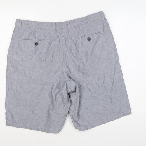 Marks & Spencer Men Grey 38in Cotton Chino Shorts Blue Harbour