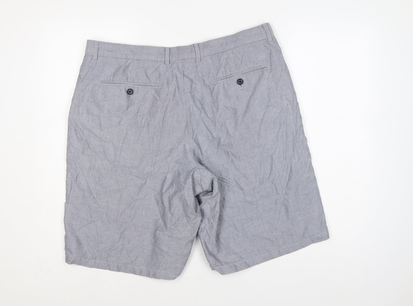 Marks & Spencer Men Grey 38in Cotton Chino Shorts Blue Harbour
