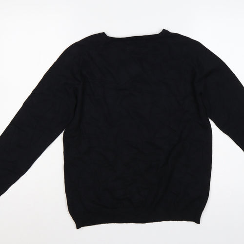 Bonmarché Women Black Size S Studded Round Neck Knit Jumper