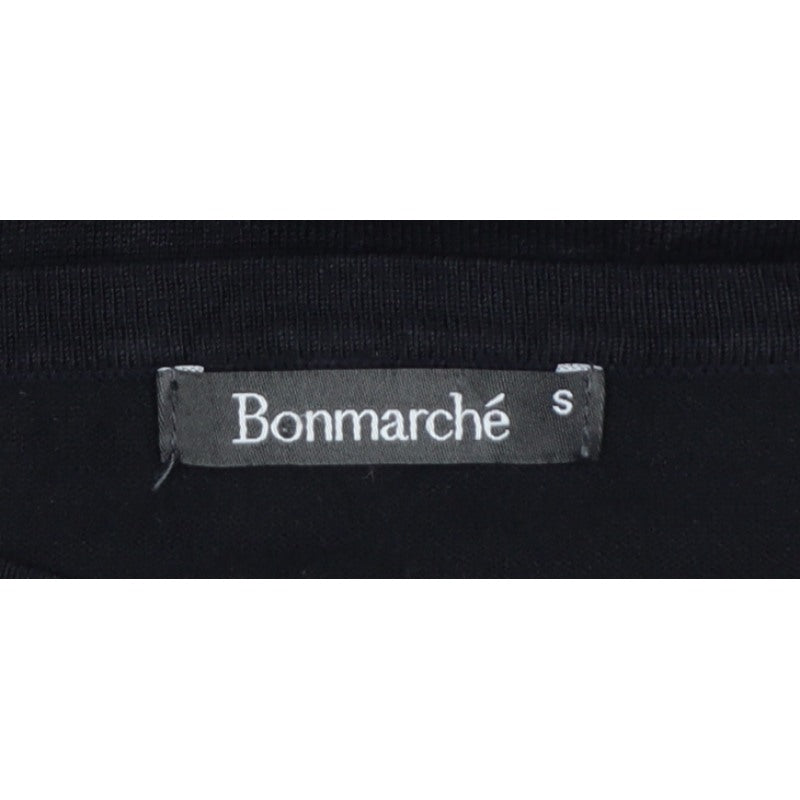 Bonmarché Women Black Size S Studded Round Neck Knit Jumper
