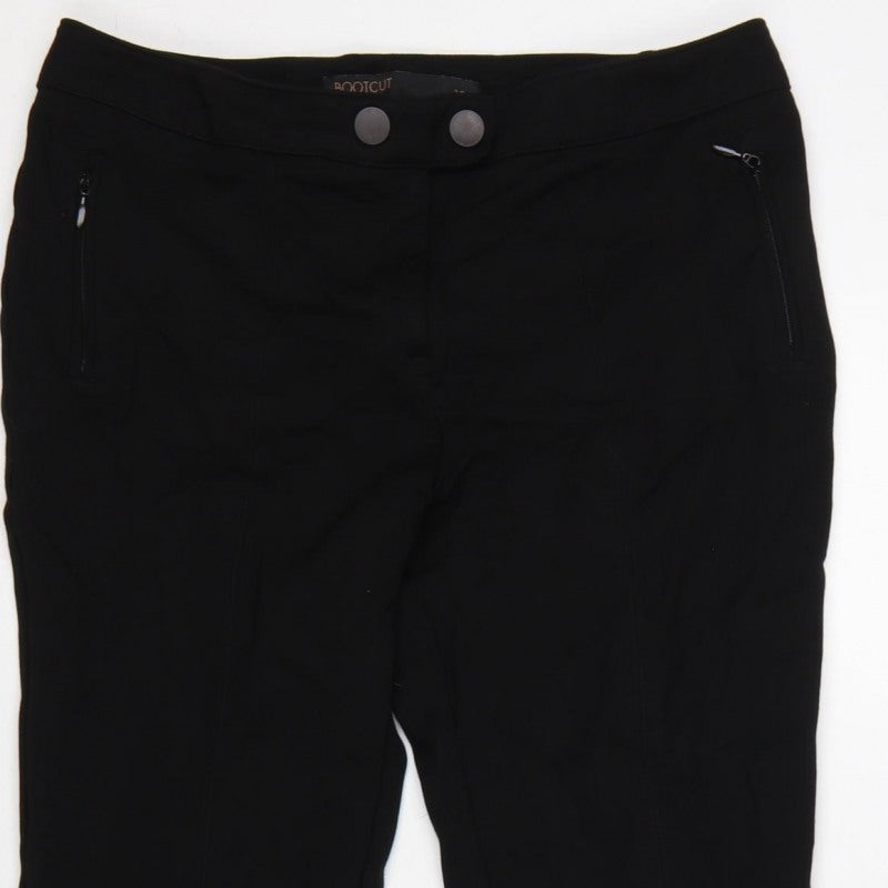 Additional view of Next Women Black, size 12, Long Bootcut Trousers Zip Pockets