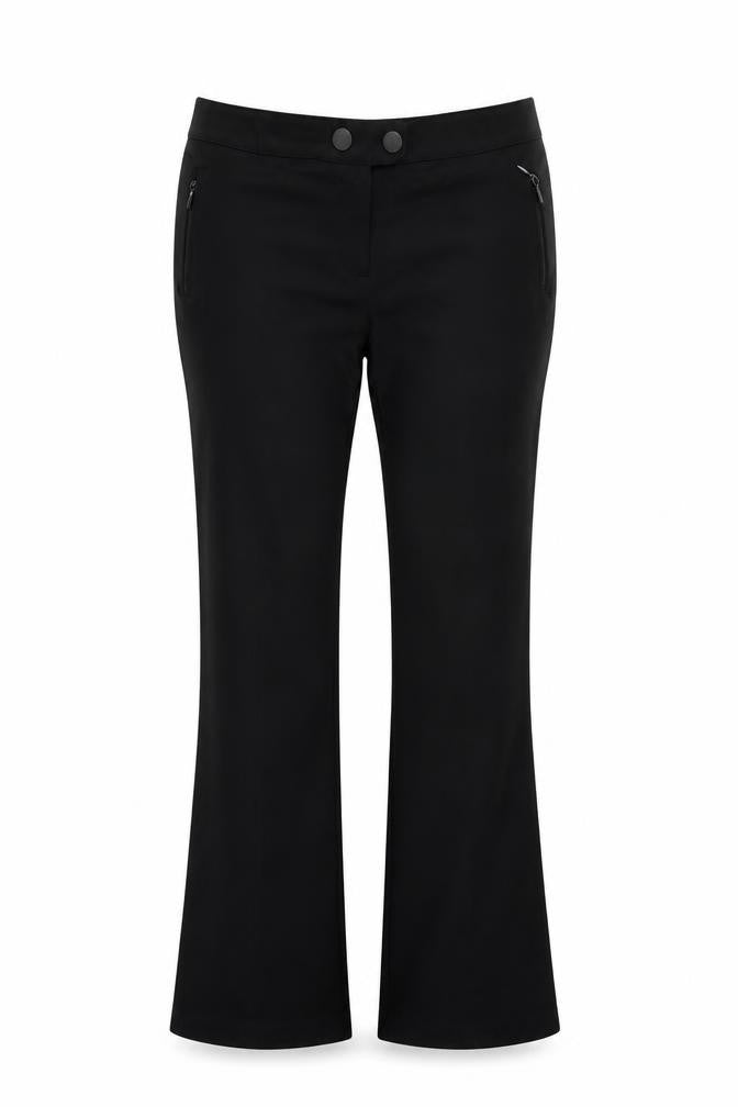 Front view of Next Women Black, size 12, Long Bootcut Trousers Zip Pockets