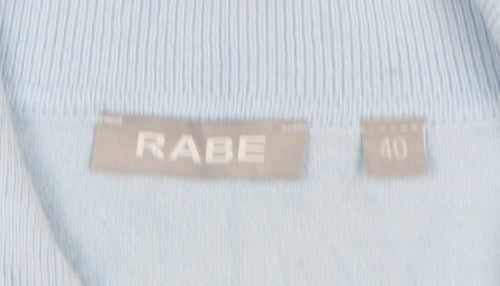 Rabe Women’s Blue UK 12 Cowl Neck Jewel Button Knit Jumper