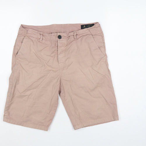 Label Lab Men’s Pink 34 Chino Shorts Cotton Stretch Flat Front