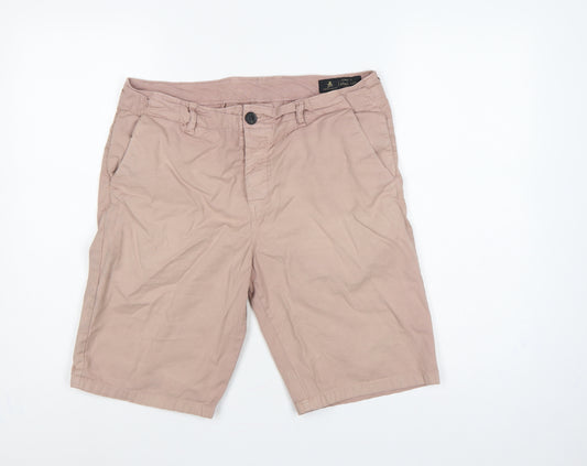 Label Lab Men’s Pink 34 Chino Shorts Cotton Stretch Flat Front
