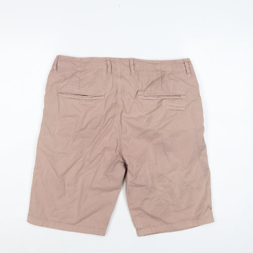 Label Lab Men’s Pink 34 Chino Shorts Cotton Stretch Flat Front