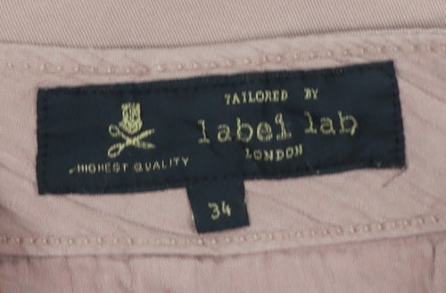 Label Lab Men’s Pink 34 Chino Shorts Cotton Stretch Flat Front