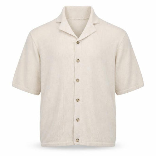 ASOS Design Men Beige L Short Sleeve Button Cardigan Cotton Knit