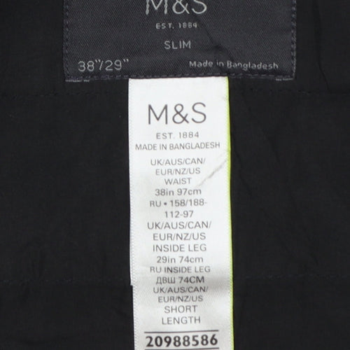 Marks and Spencer Men's Black 38 Slim Dress Trousers 38W 29L