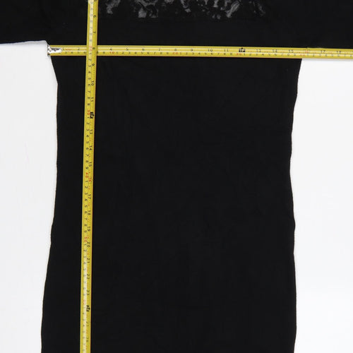Brave Soul Women Black Size 12 Lace Yoke Knit Jumper Dress