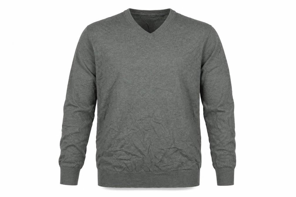 Boden Men's Grey L Wool Cotton V-Neck Lightweight Knit Pullover Jumper