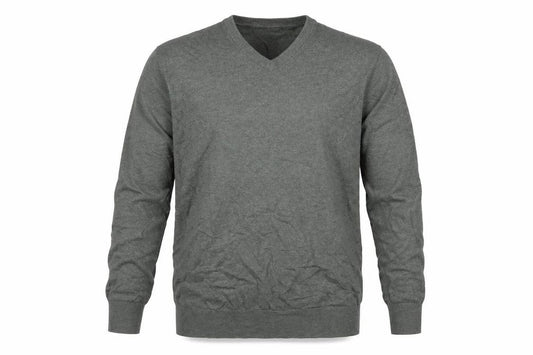 Boden Men's Grey L Wool Cotton V-Neck Lightweight Knit Pullover Jumper