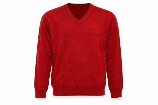James Pringle Men’s Red XL V-Neck Fine Knit Pullover Jumper