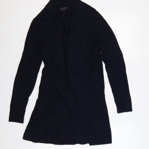 The White Company Women Navy Small Merino Cotton Open Cardigan