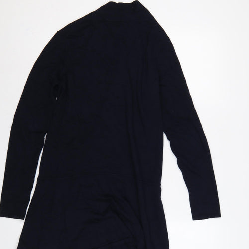 The White Company Women Navy Small Merino Cotton Open Cardigan