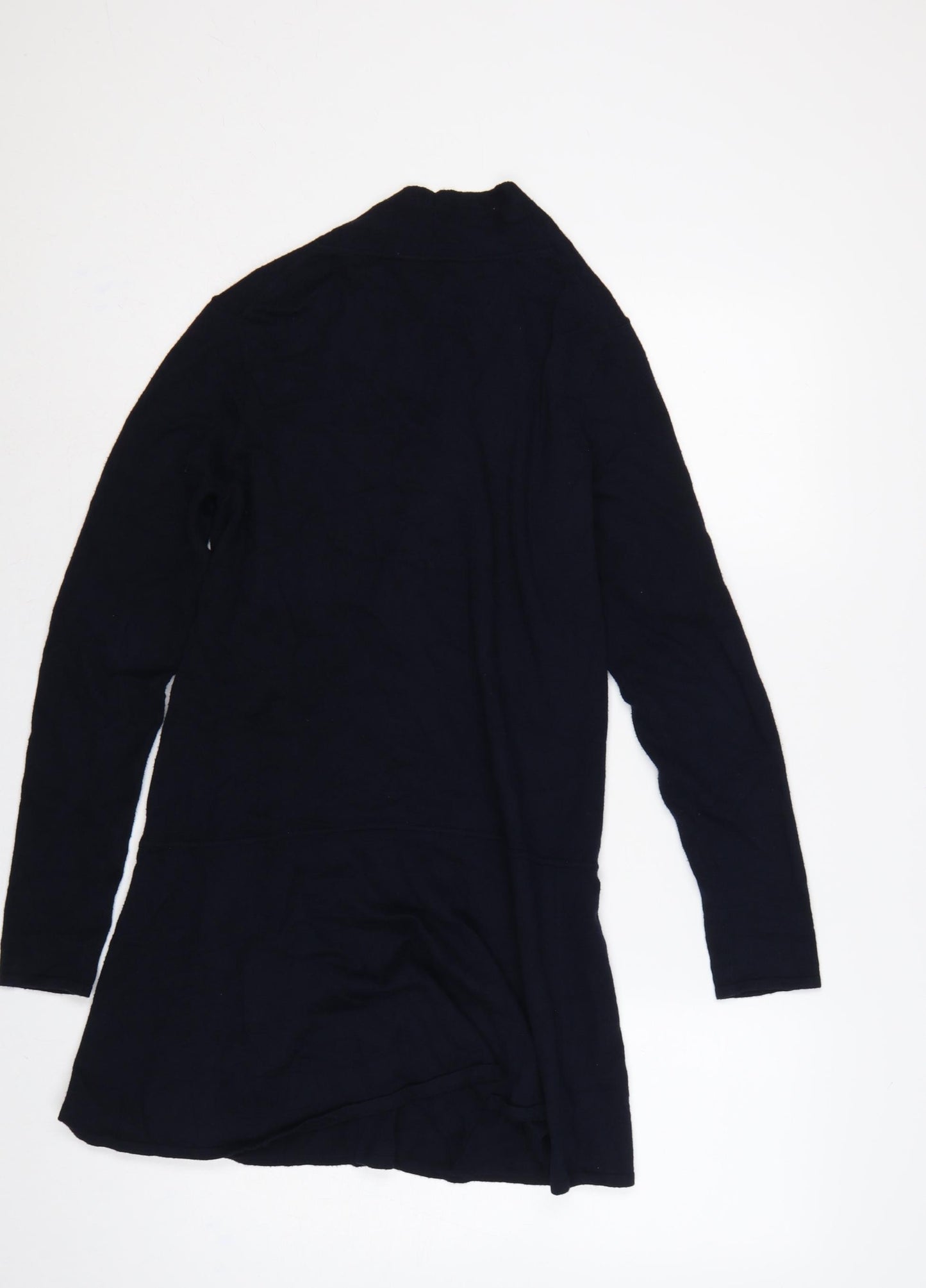 The White Company Women Navy Small Merino Cotton Open Cardigan