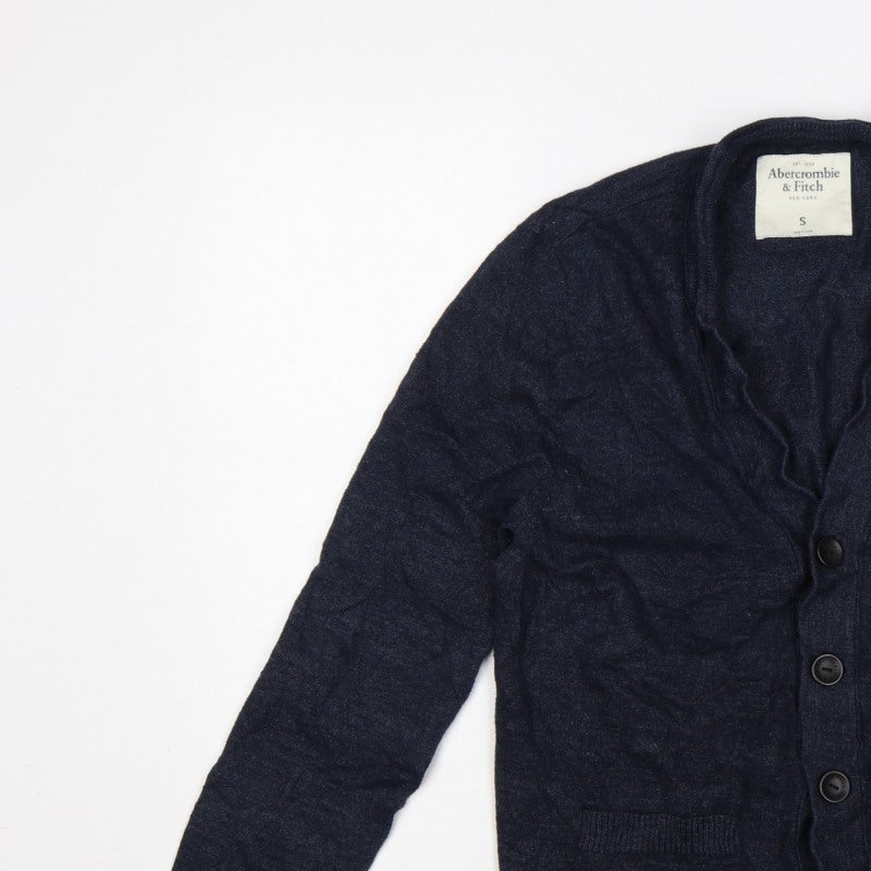 Abercrombie & Fitch Men’s Blue S Button Cardigan Knit Pockets