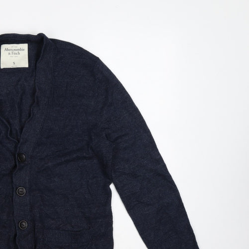 Abercrombie & Fitch Men’s Blue S Button Cardigan Knit Pockets
