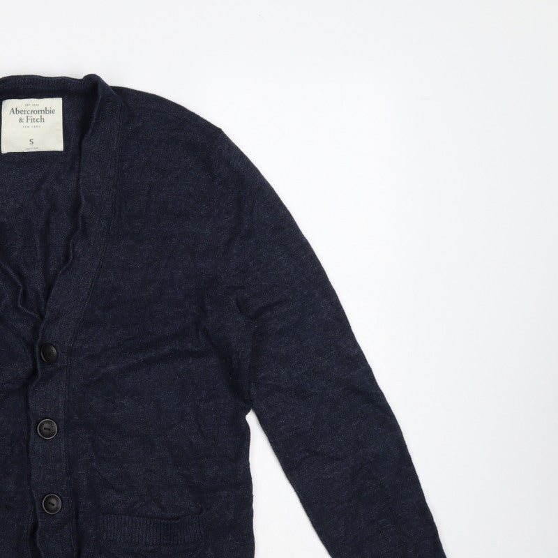 Abercrombie & Fitch Men’s Blue S Button Cardigan Knit Pockets