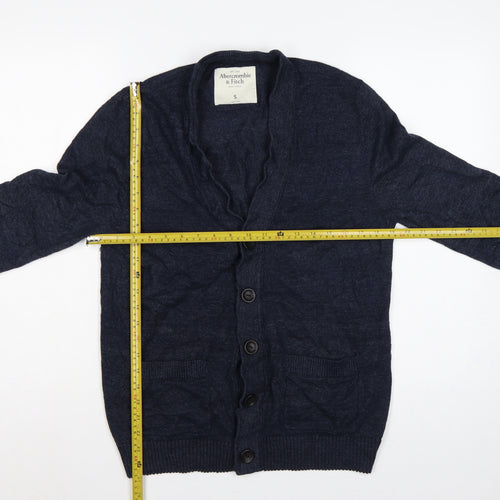 Abercrombie & Fitch Men’s Blue S Button Cardigan Knit Pockets