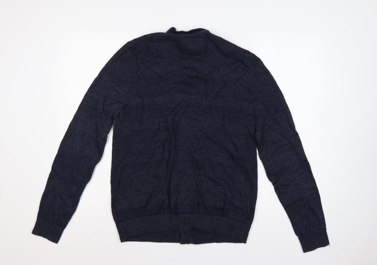 Abercrombie & Fitch Men’s Blue S Button Cardigan Knit Pockets