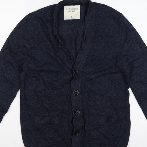 Abercrombie & Fitch Men’s Blue S Button Cardigan Knit Pockets
