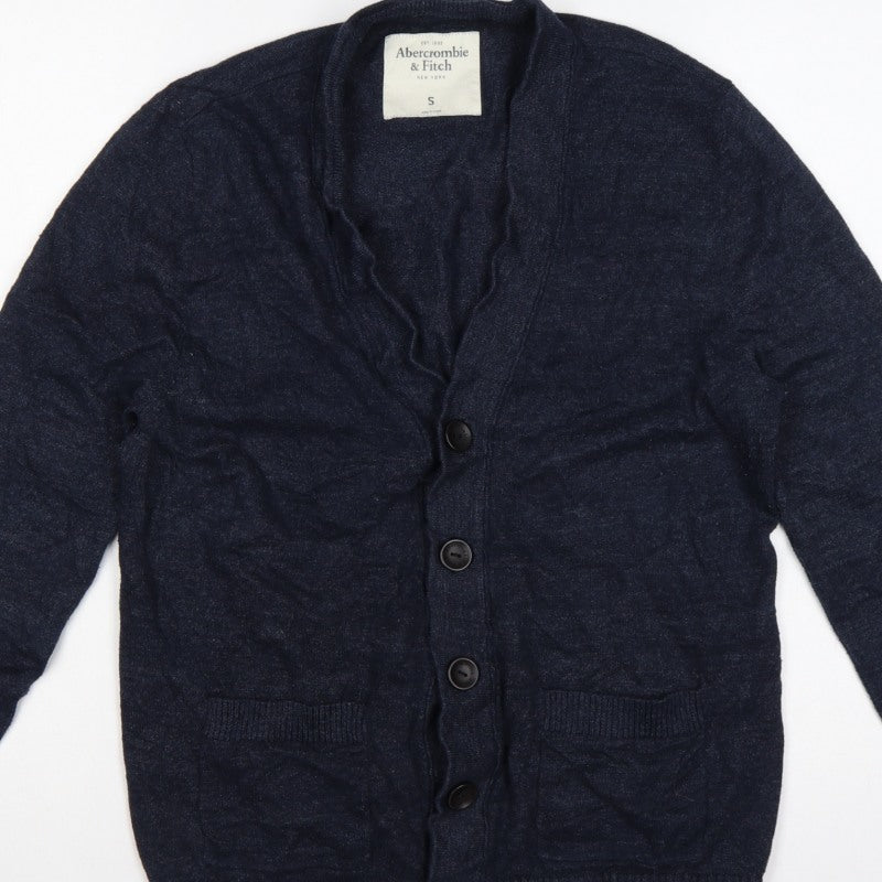 Abercrombie & Fitch Men’s Blue S Button Cardigan Knit Pockets
