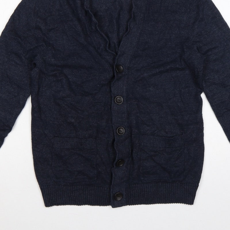 Abercrombie & Fitch Men’s Blue S Button Cardigan Knit Pockets