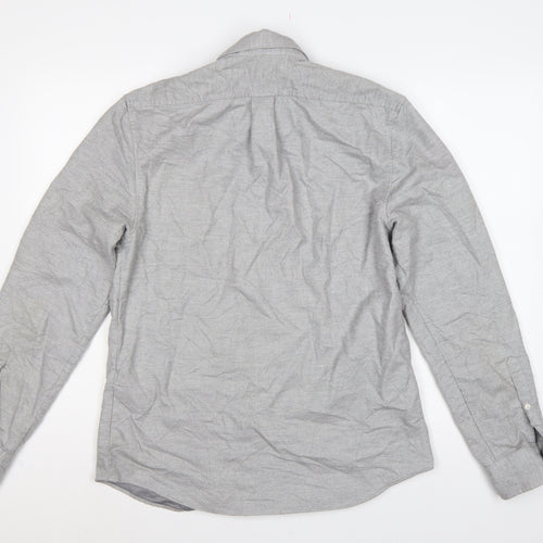 Reiss Men’s Grey M Cotton Button-Down Long Sleeve Utility Shirt