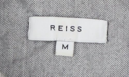 Reiss Men’s Grey M Cotton Button-Down Long Sleeve Utility Shirt