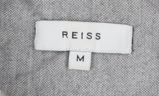 Reiss Men’s Grey M Cotton Button-Down Long Sleeve Utility Shirt
