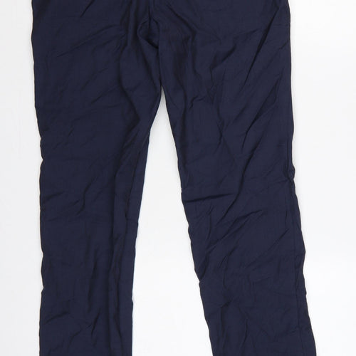 Hugo Boss Men’s Blue Wool Dress Trousers UK 48 Flat Front Formal