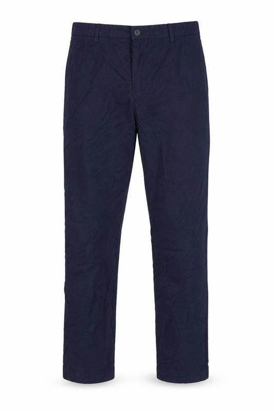 Front view of Hugo Boss Men’s Blue Wool Dress Trousers UK 48 Flat Front Formal