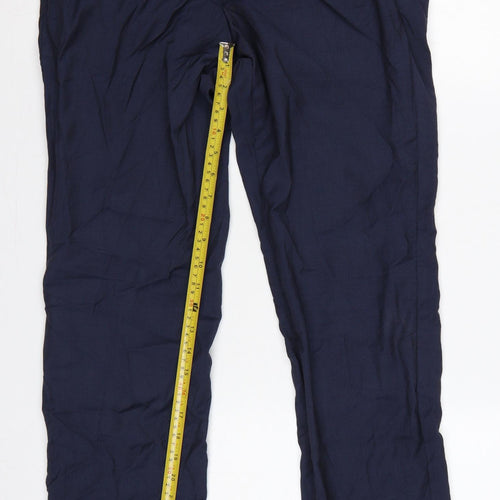 Hugo Boss Men’s Blue Wool Dress Trousers UK 48 Flat Front Formal